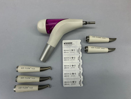 EMS Prophy Jet Perioflow model + 3 handpieces for air polish + 2 perioflow handpieces + tips